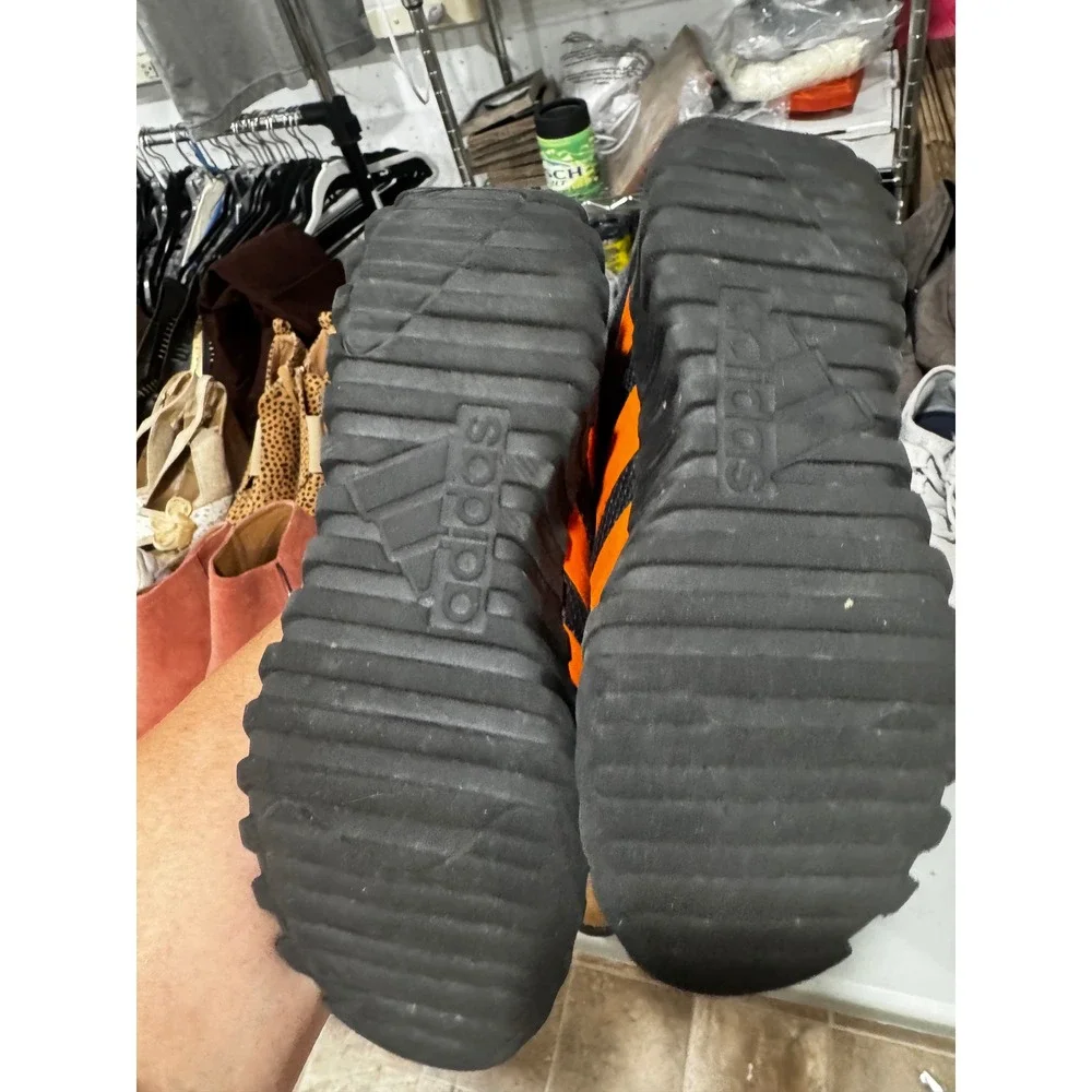 Adidas Lite Racer Adapt 5.0 Kids Shoes Black Orange Slip On Sneakers Size 3.5Y